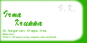 irma kruppa business card